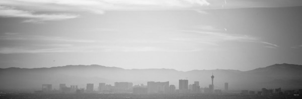 Las Vegas Nevada Black and White Panoramic Landscape