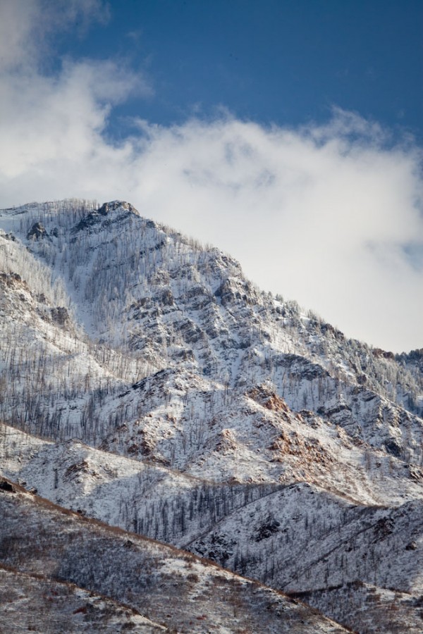 Snowy peak outside of Provo, Utah
